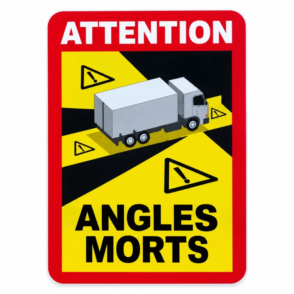 Наклейка вінілова Сліпа зона (Angles Morts) (25х17см)
