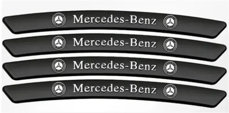 Эмблема обода колеса MERCEDES-BENZ (на скотче) 4шт алюминий черные