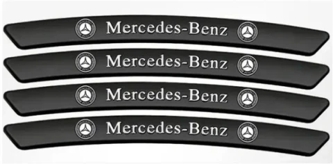 Емблема обода колеса MERCEDES-BENZ (на скотчі) 4шт алюміній чорні