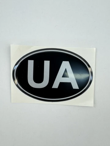 3D Наклейка силіконова UA овал (6,7х4,6см) чорна