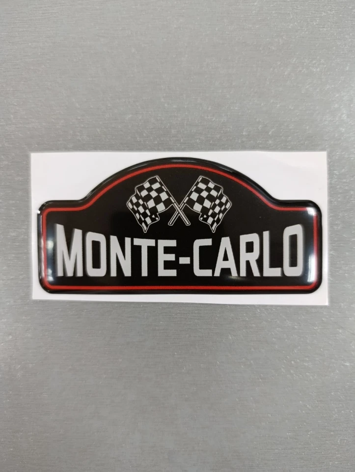 3D Наклейка силиконовая MONTE-CARLO (9.5х4.5 см) черная с красным и серым